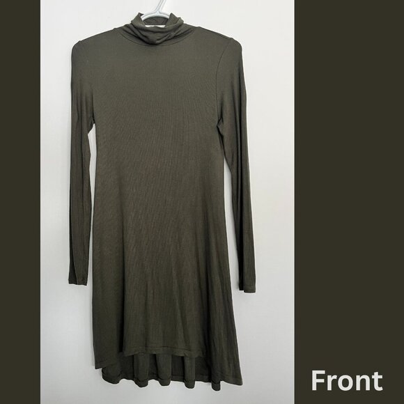 Gap Cozy Modal A-Line Turtleneck Dress in Forest Green - Picture 3 of 5